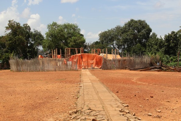 The structure housing the Tombs of the Bagandan Kings was burnt down, this is what remains